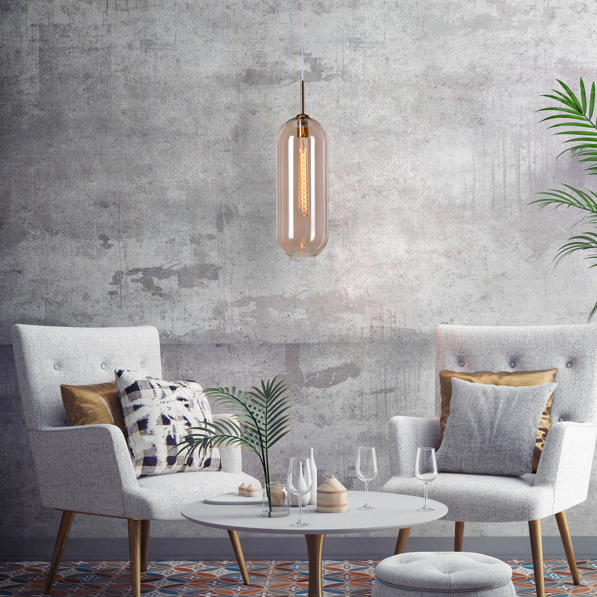 Gold Glamour (Large, Gold) Glass Pendant Light