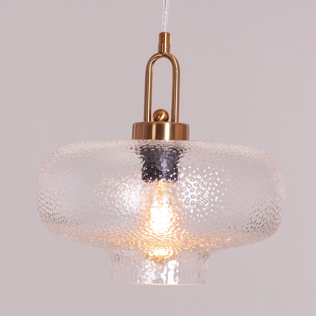 Take Me Traveling (Stout, Gold) Textured Glass Pendant Light