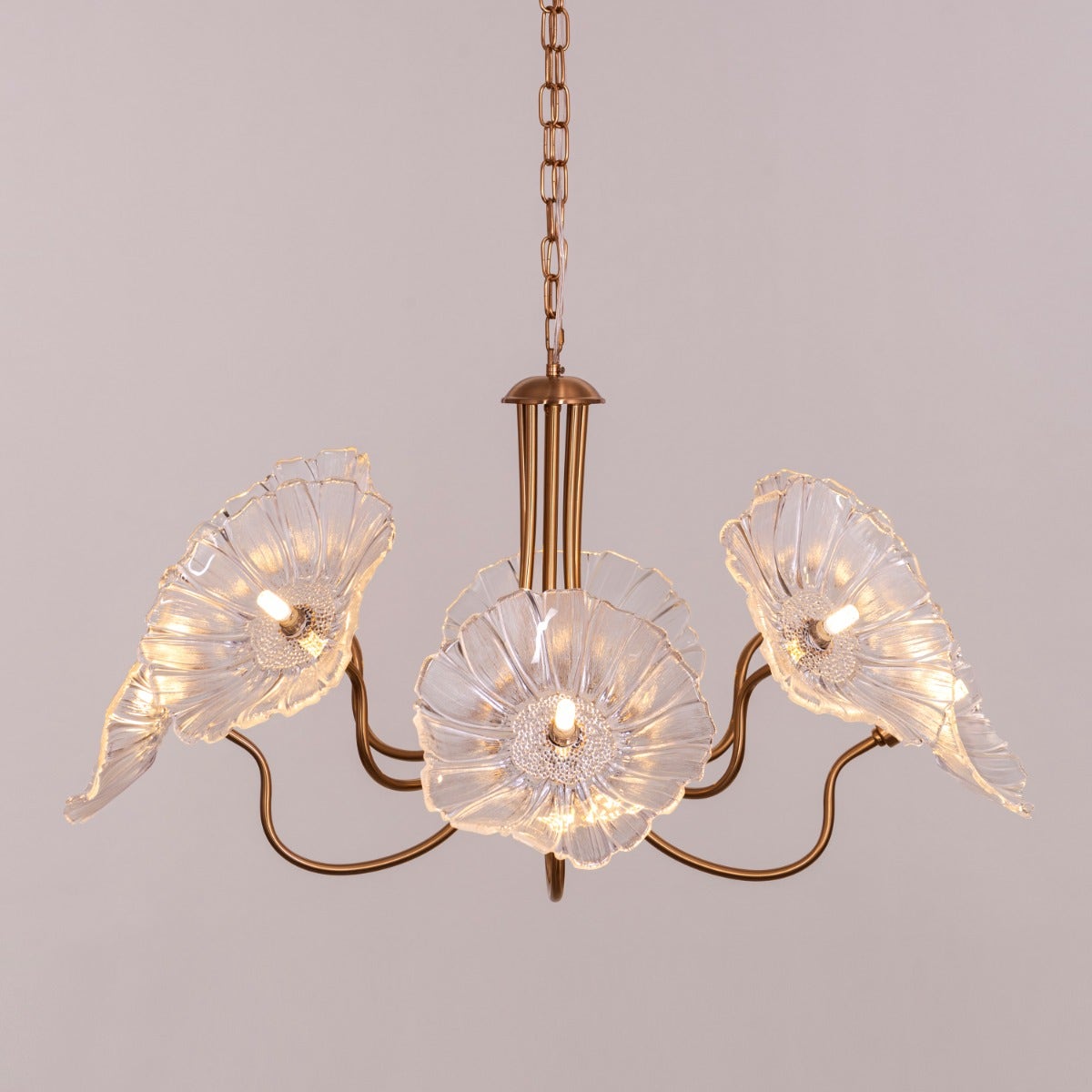 Late For Reality (Large, Gold) Glass Chandelier