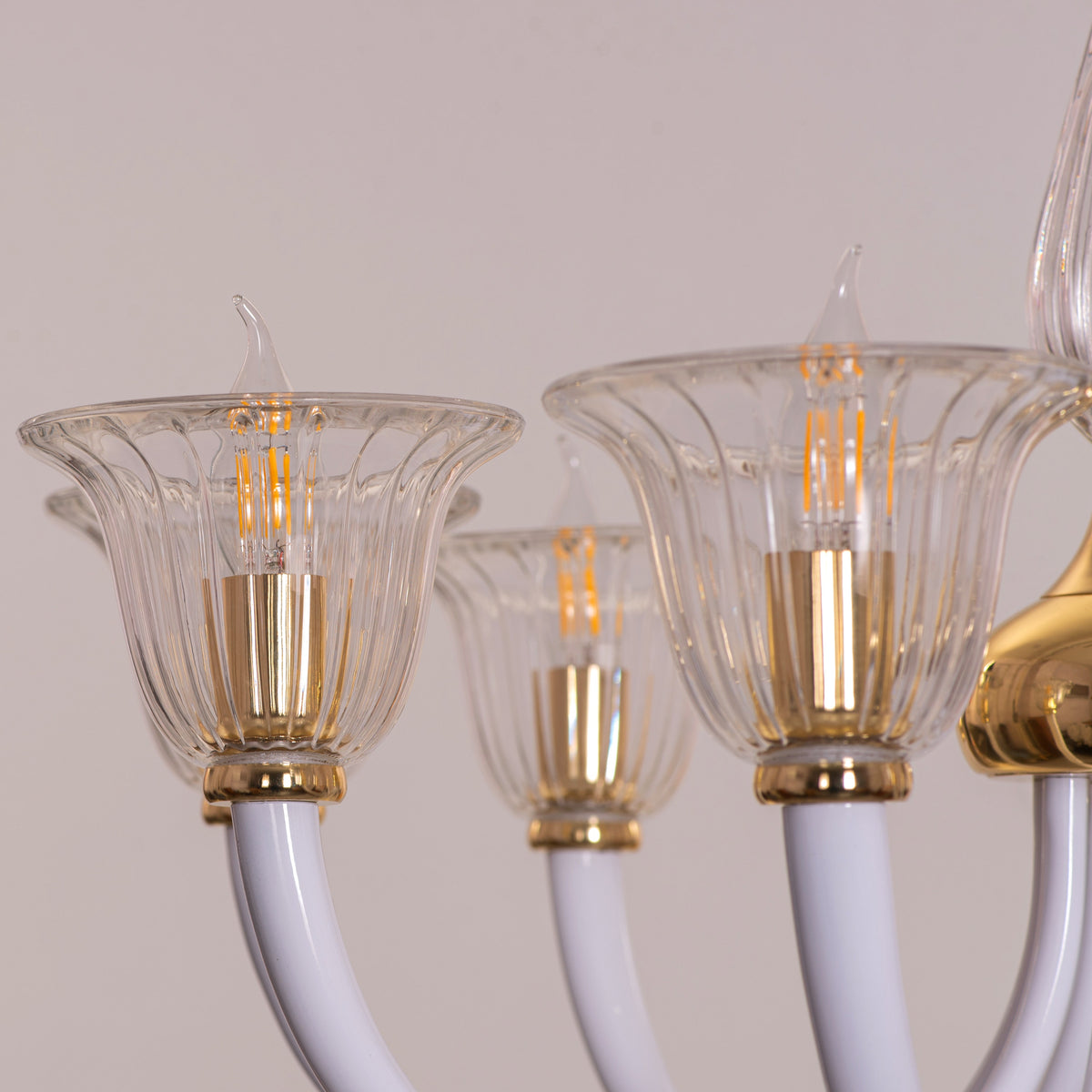I Shall Return (Gold) Textured Glass Chandelier