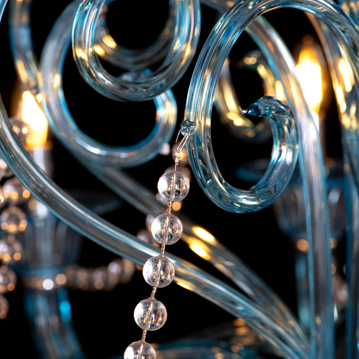 Grecian Glamour (Large, Blue) Textured Glass Chandelier