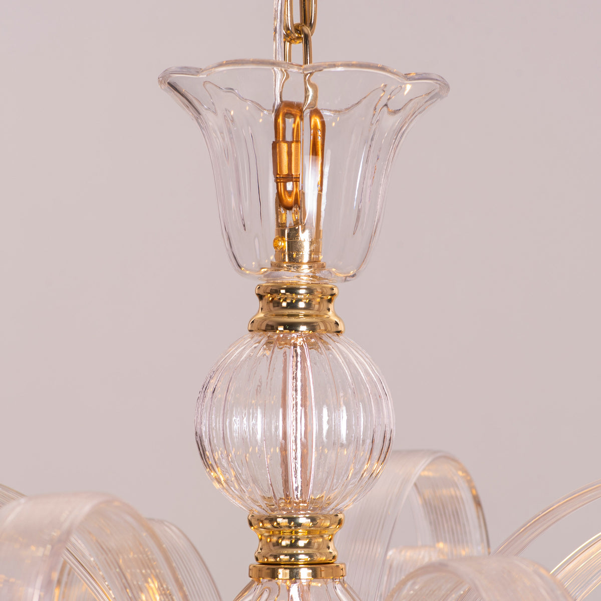 String Of Pearls (Large, Gold) Textured Glass Chandelier