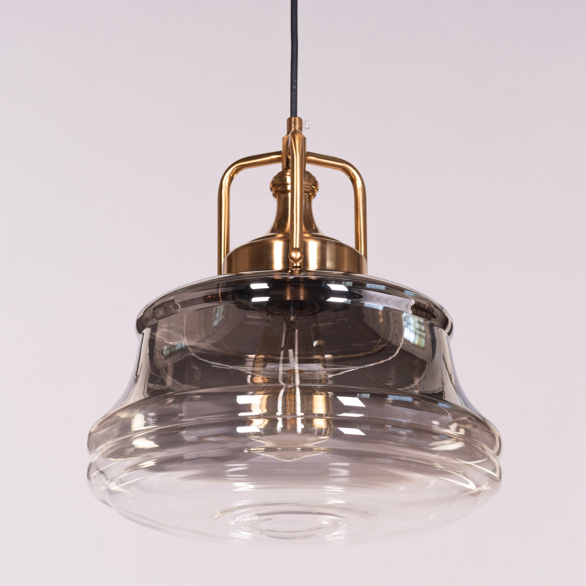 Eyes Closed (Gold, Smokey Grey) Clear Glass Pendant Light