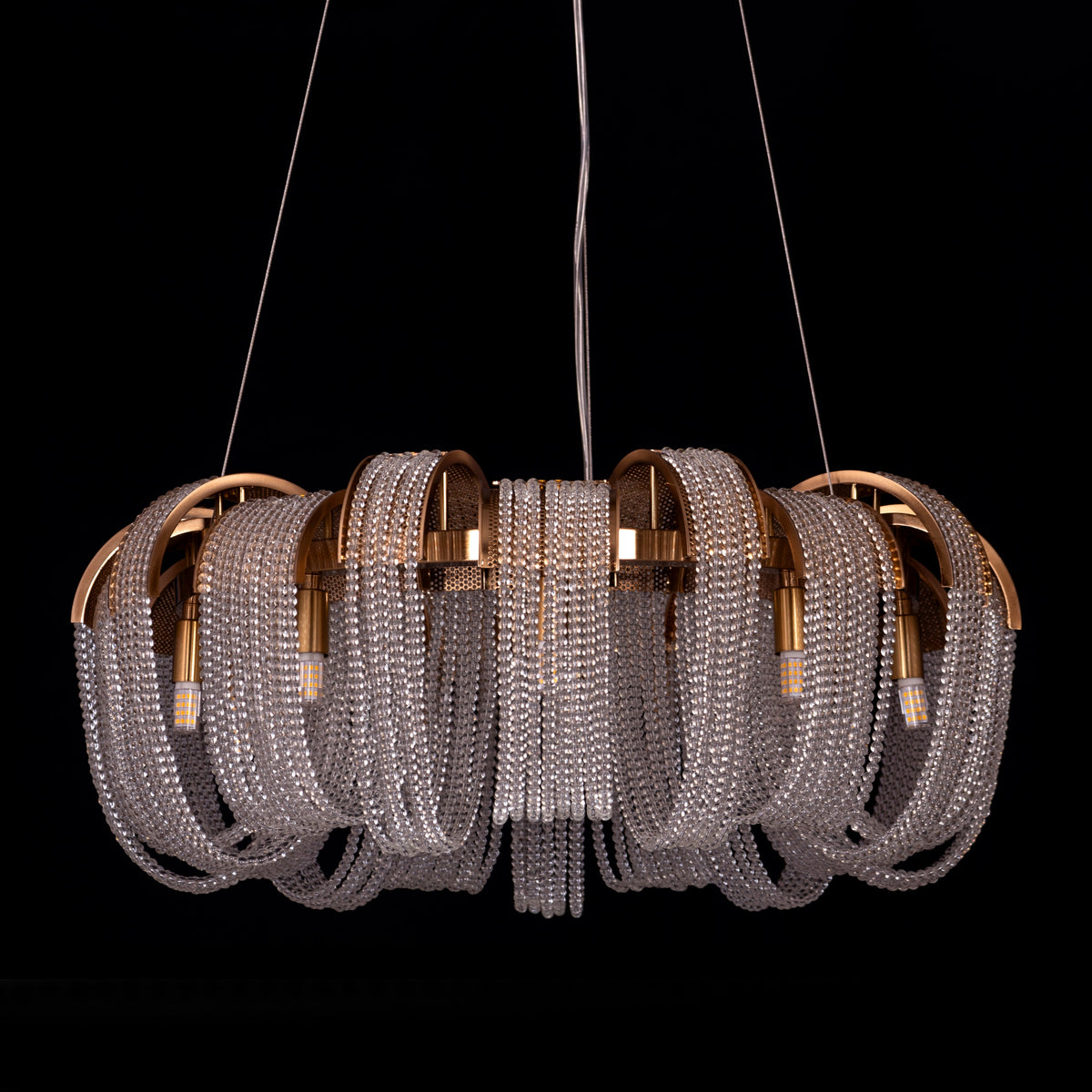 Waves For Days (Medium, Gold) Crystal Chandelier