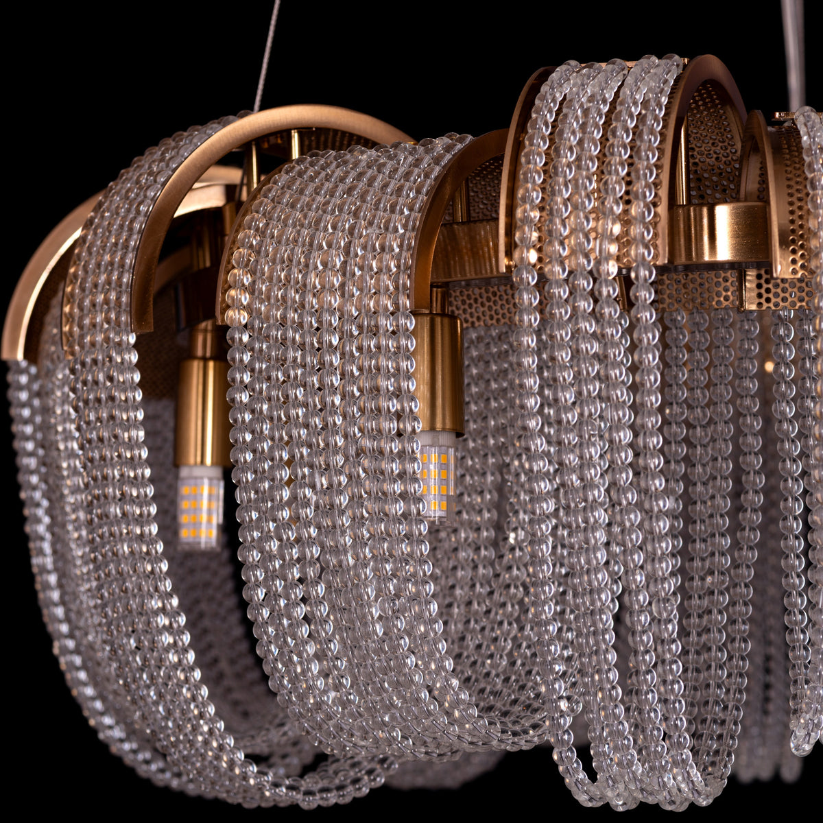 Waves For Days (Medium, Gold) Crystal Chandelier