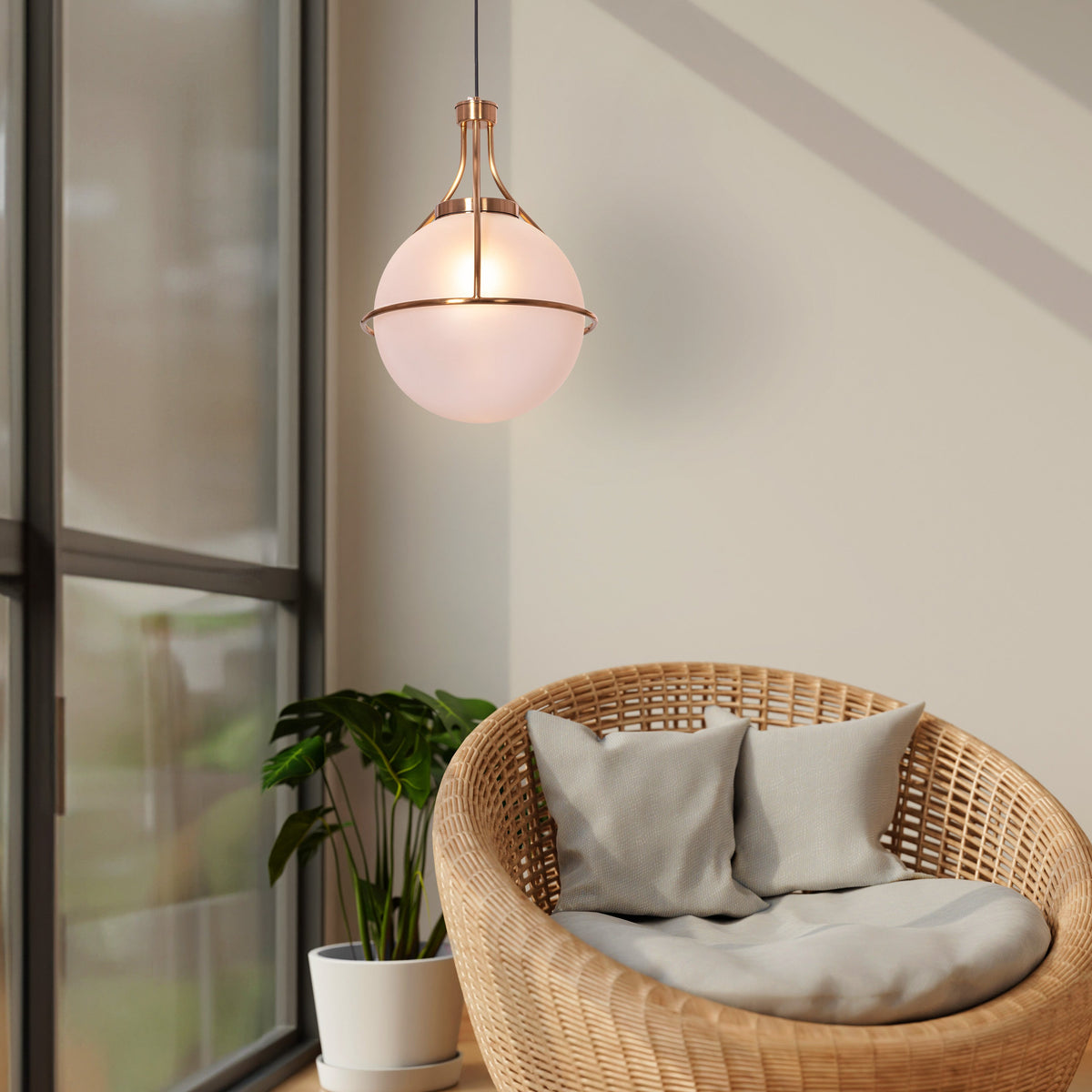 Find Me Nowhere (Gold) Frosted Glass Pendant Light