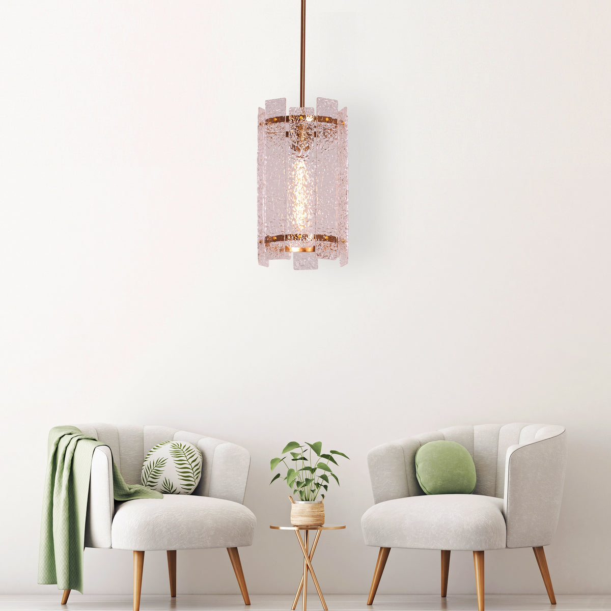Thriving (Large, Gold) Textured Pendant Light