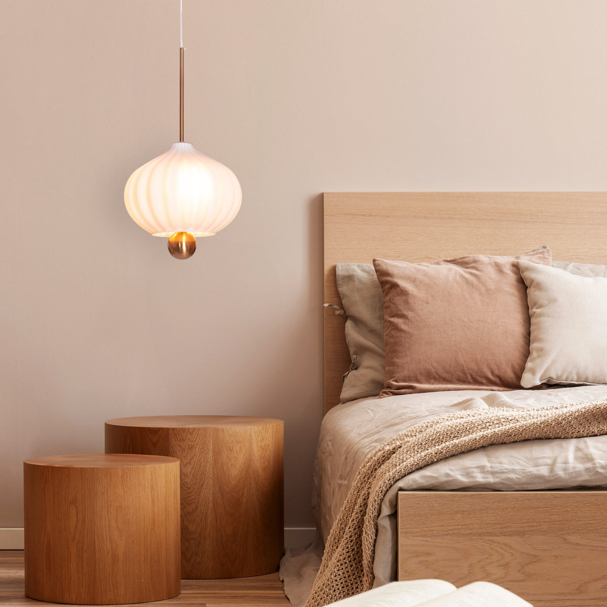 Take Me To The Moon (Gold, White) Frosted Glass Pendant Light