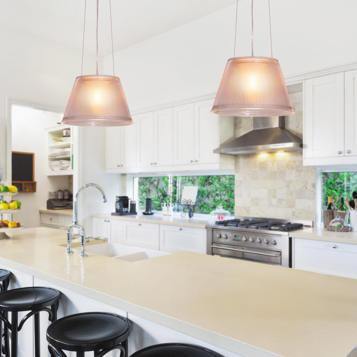 Vibe Check (Chrome) Frosted Glass Pendant Light