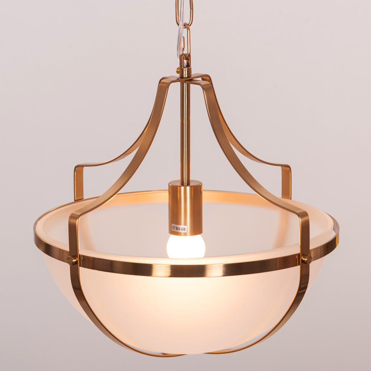 Lighten The Mood (Gold) Frosted Glass Pendant Light