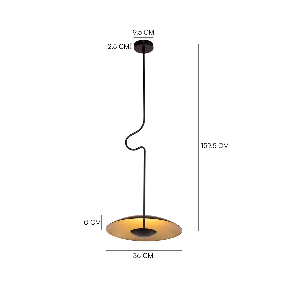 Kickstart (Black, Built-In LED)  Pendant Light