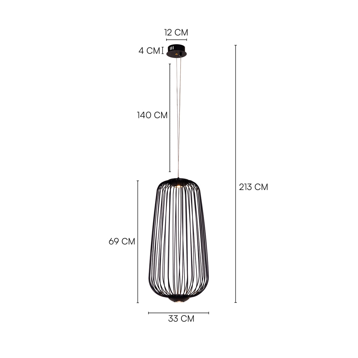 Playback (Black, 3 Color LED) Pendant Light