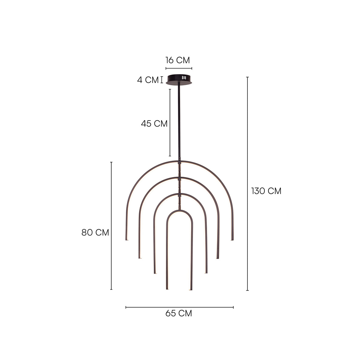 Heatwave (Black) 3 Color Built-In-LED Chandelier