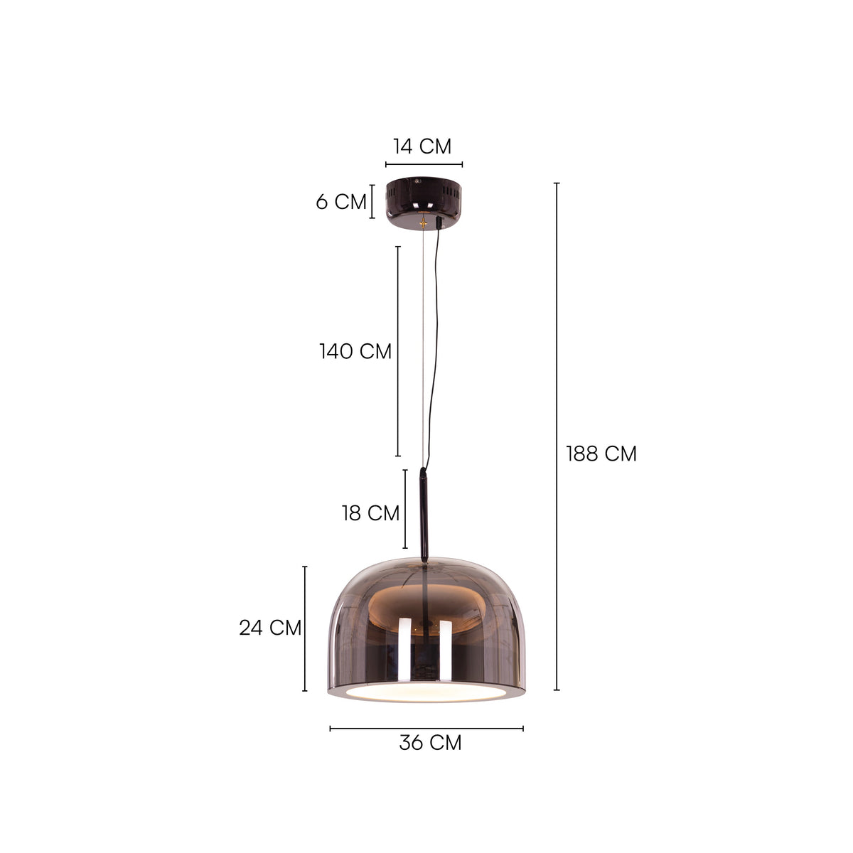 More Than Ever (Black, Smokey Grey) Built-In LED Pendant Light