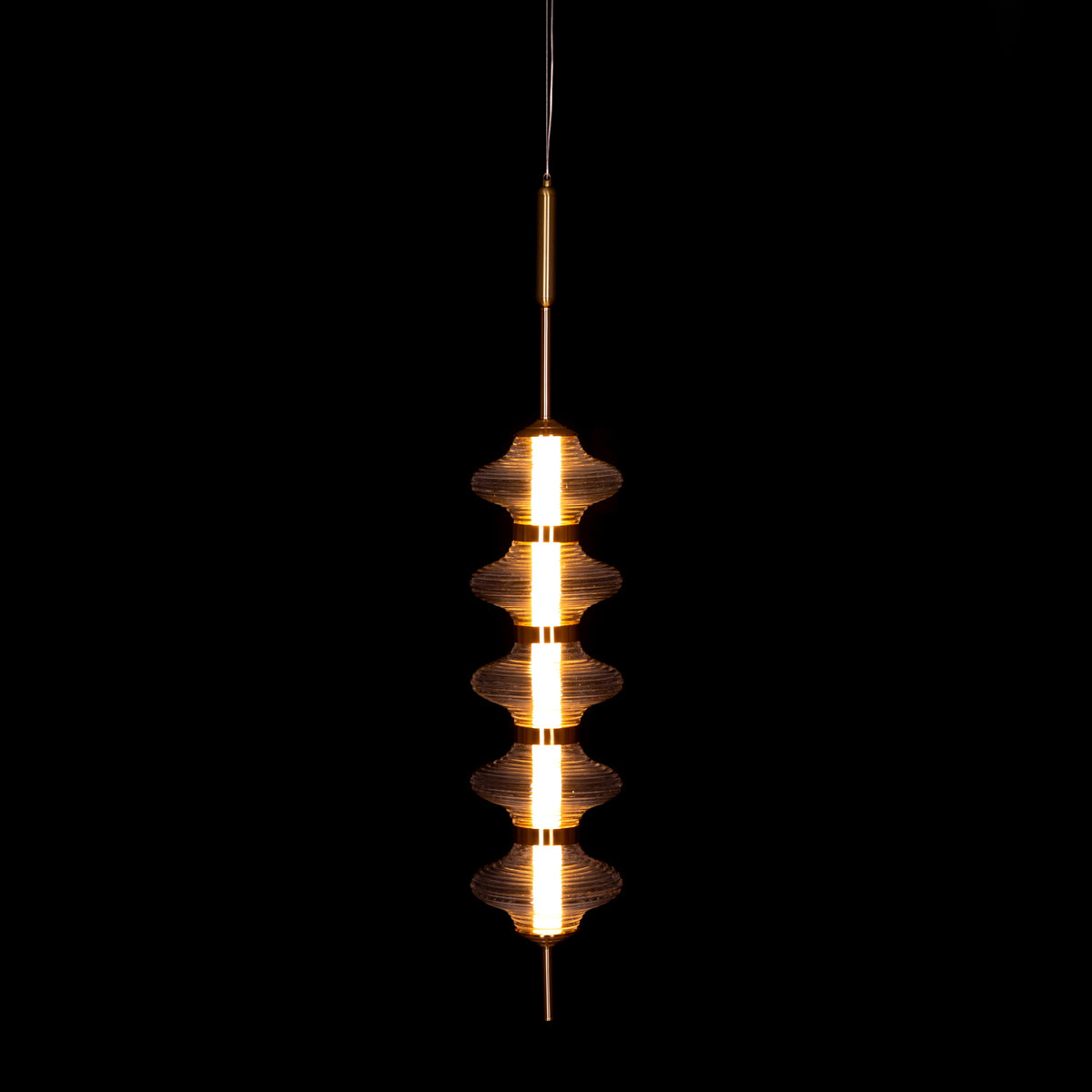 Love Poem (Gold) 3 Color Dimmable LED with Remote Control Textured Glass Pendant Light