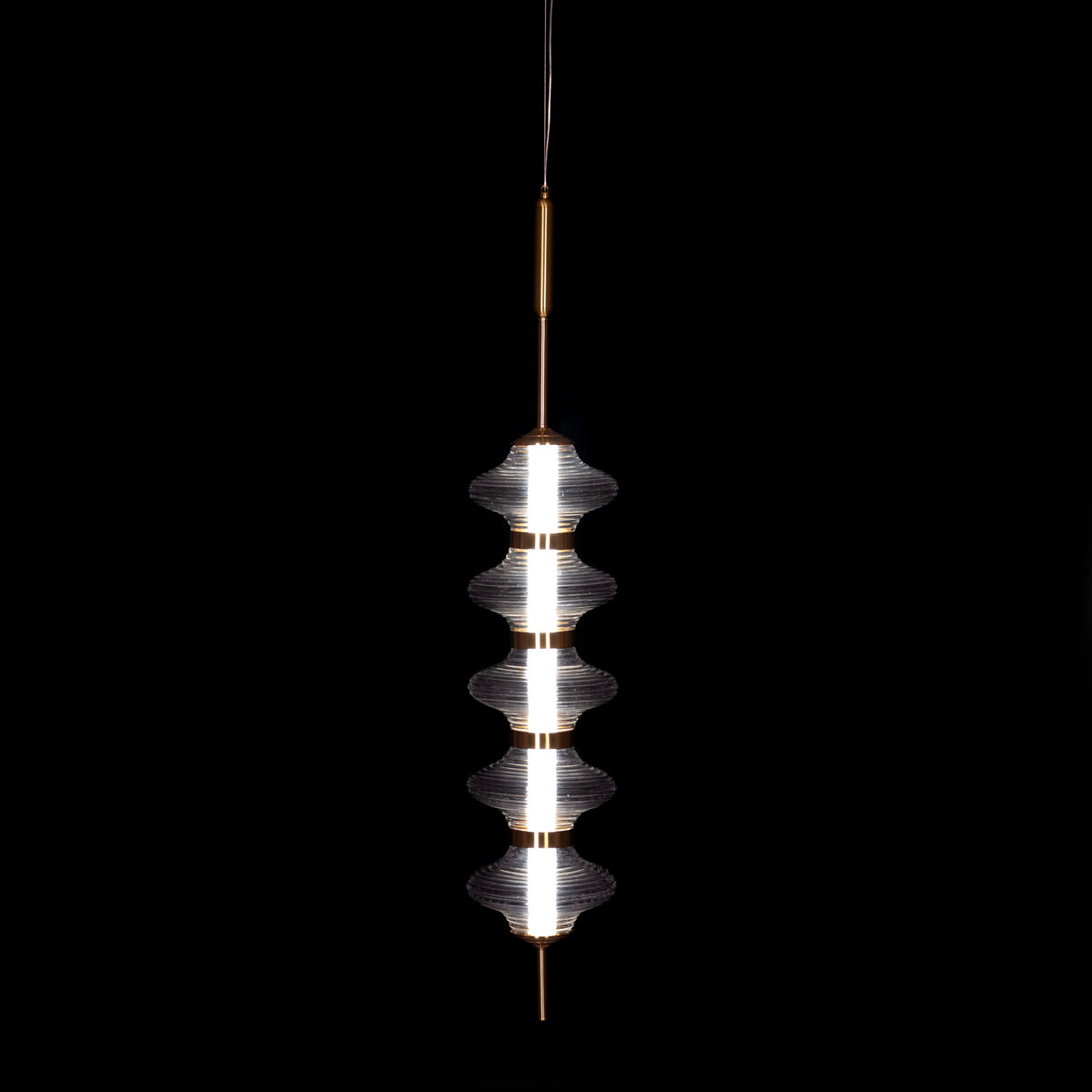Love Poem (Gold) 3 Color Dimmable LED with Remote Control Textured Glass Pendant Light