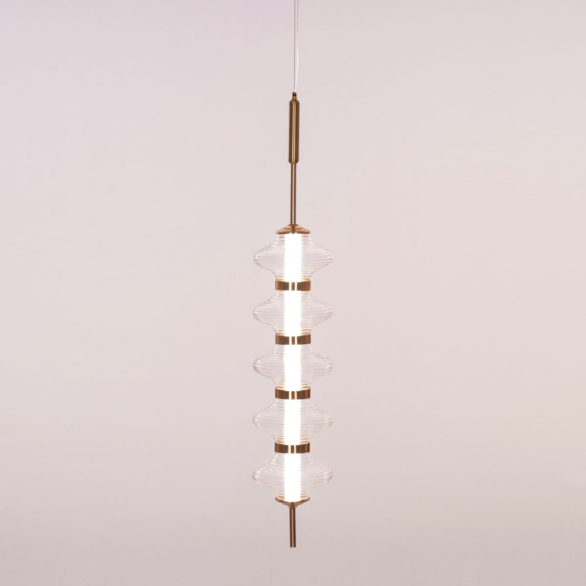 Love Poem (Gold) 3 Color Dimmable LED with Remote Control Textured Glass Pendant Light