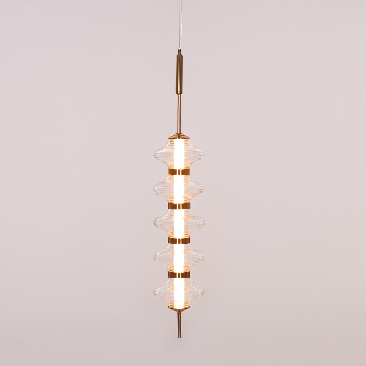 Love Poem (Gold) 3 Color Dimmable LED with Remote Control Textured Glass Pendant Light