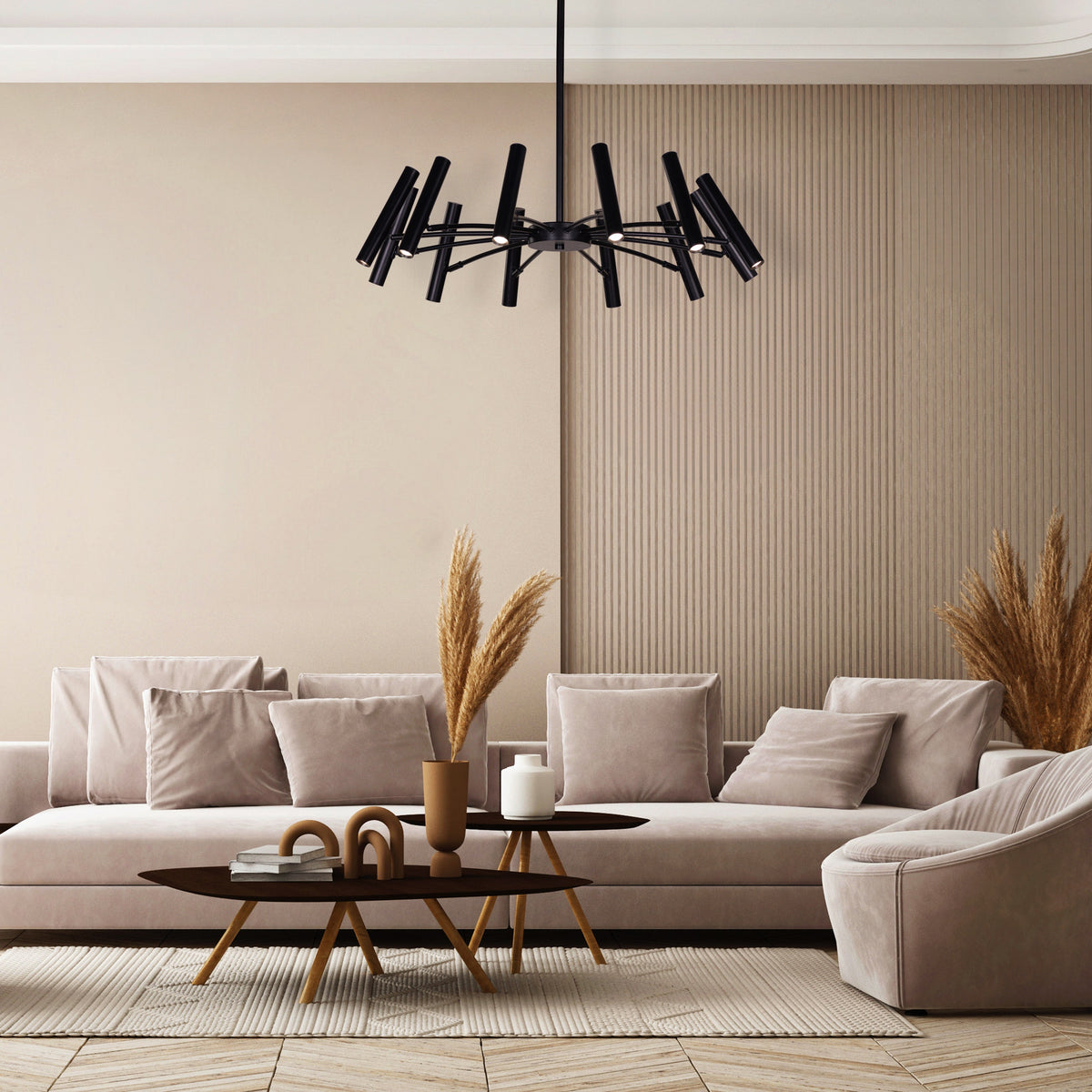 ثريا Set The Scene (أسود، 3 ألوان إضاءة LED مدمجة)