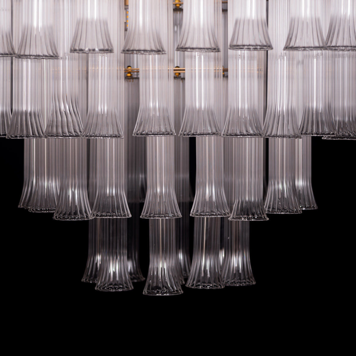 Lived It Twice (Gold) Clear Glass Chandelier