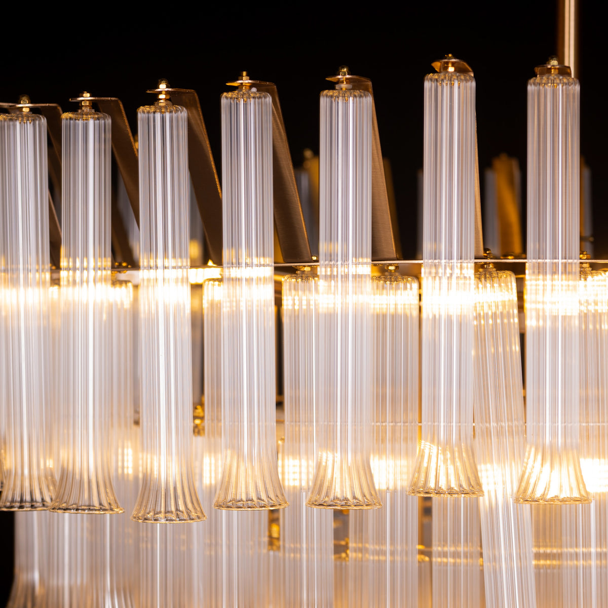 Lived It Twice (Gold) Clear Glass Chandelier