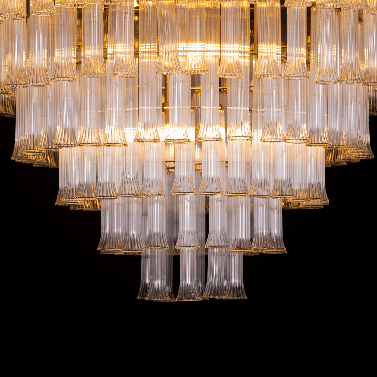 Lived It Twice (Gold) Clear Glass Chandelier