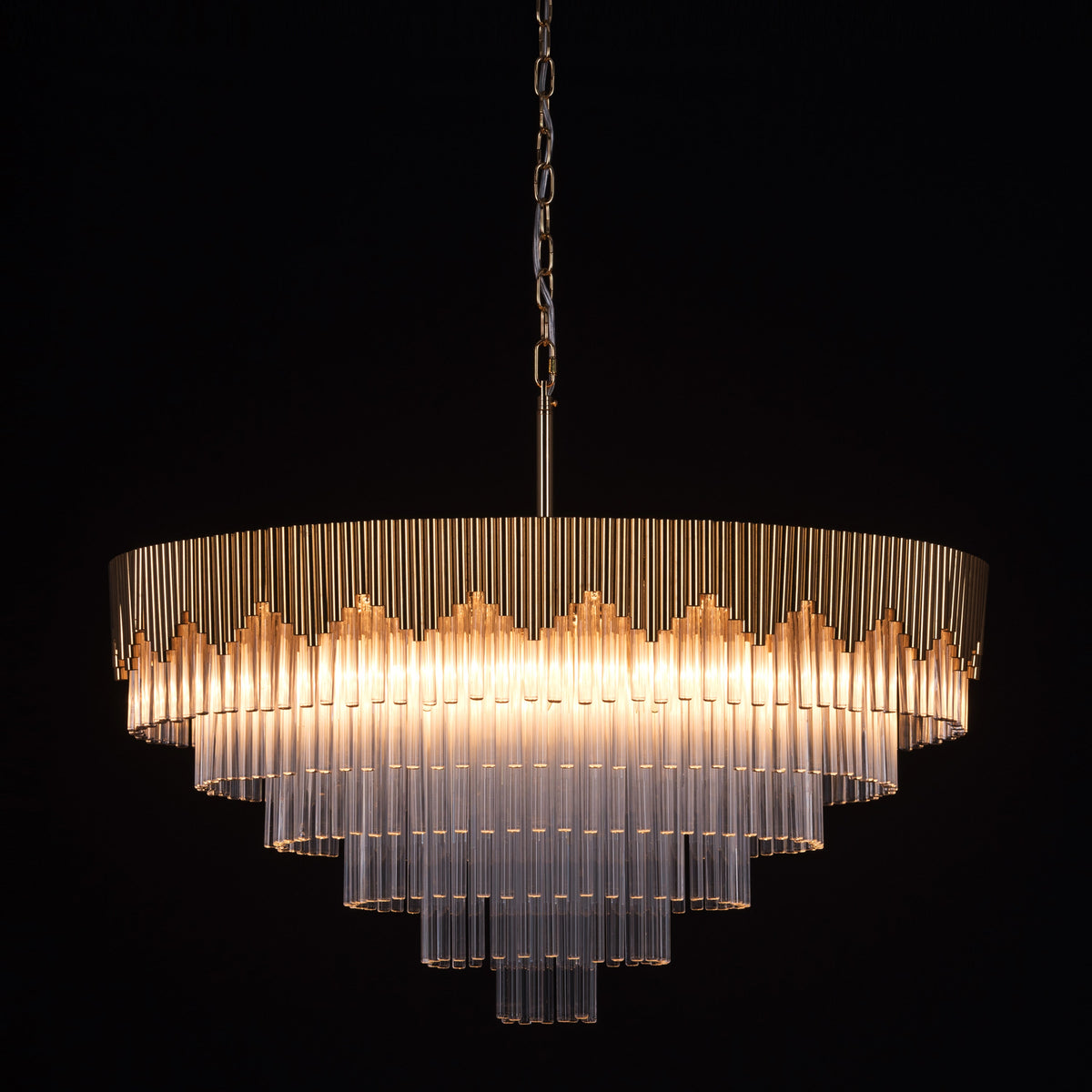 Diamonds Are Forever (Large, Matte Gold) Crystal Chandelier