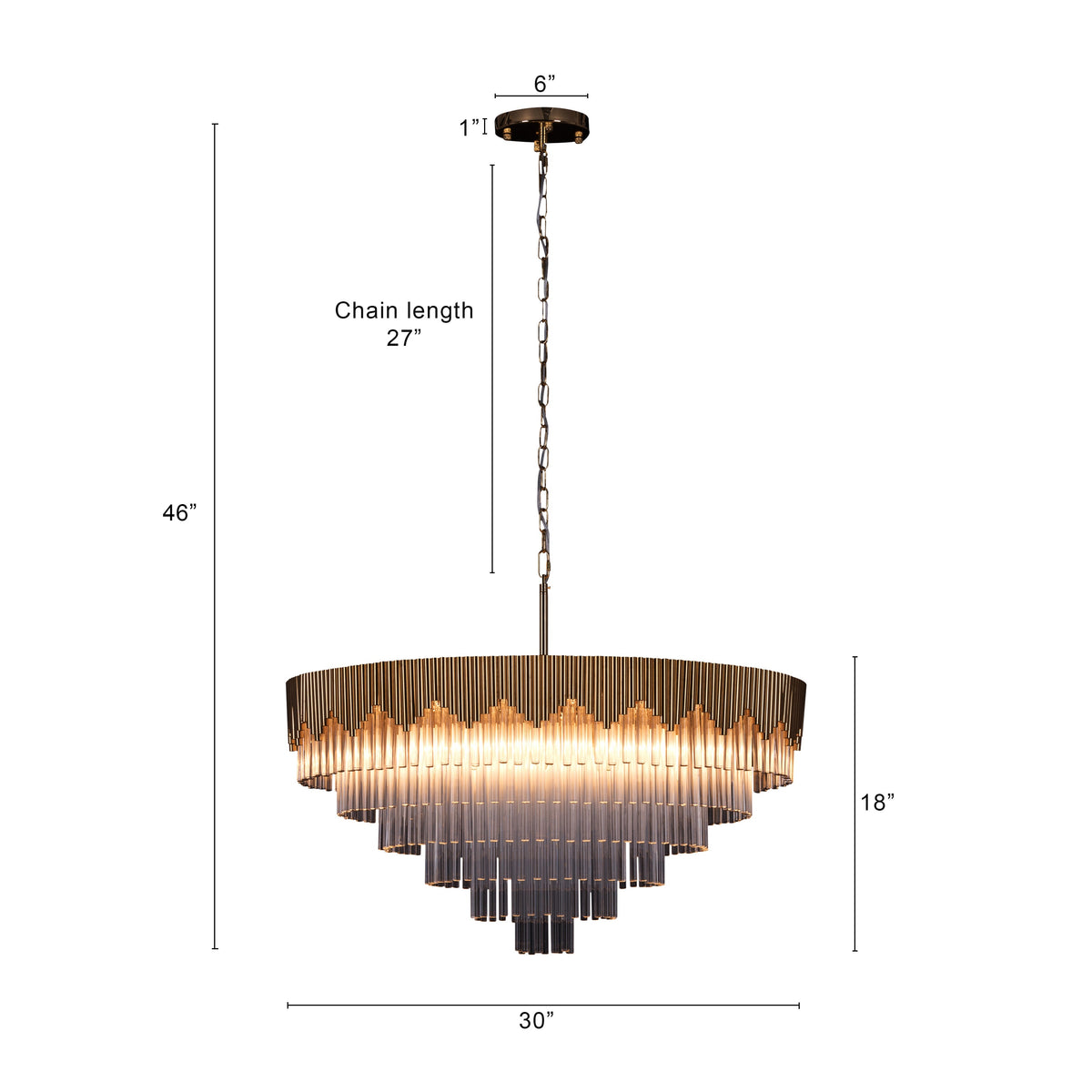 Diamonds Are Forever (Large, Matte Gold) Crystal Chandelier