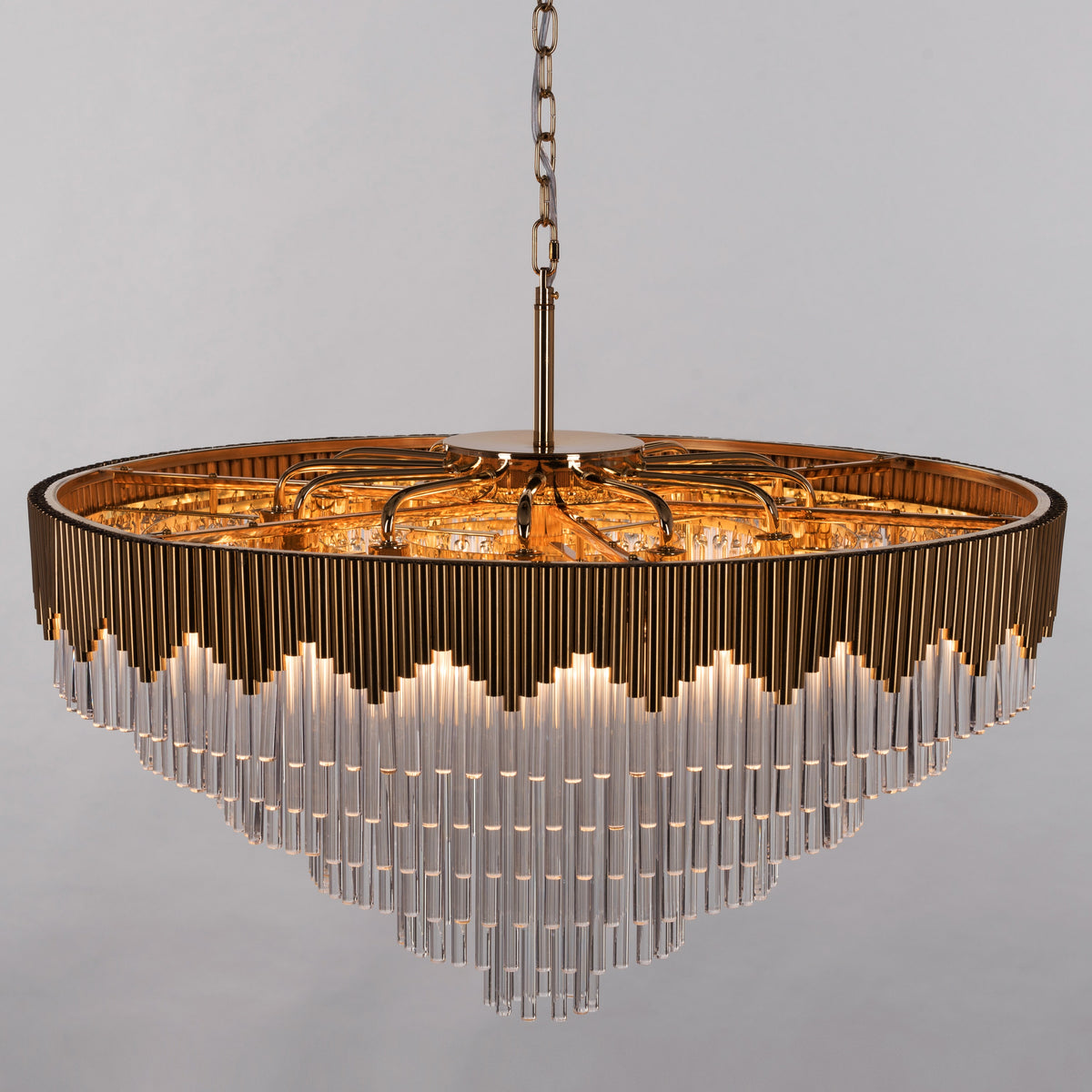 Diamonds Are Forever (Large, Matte Gold) Crystal Chandelier