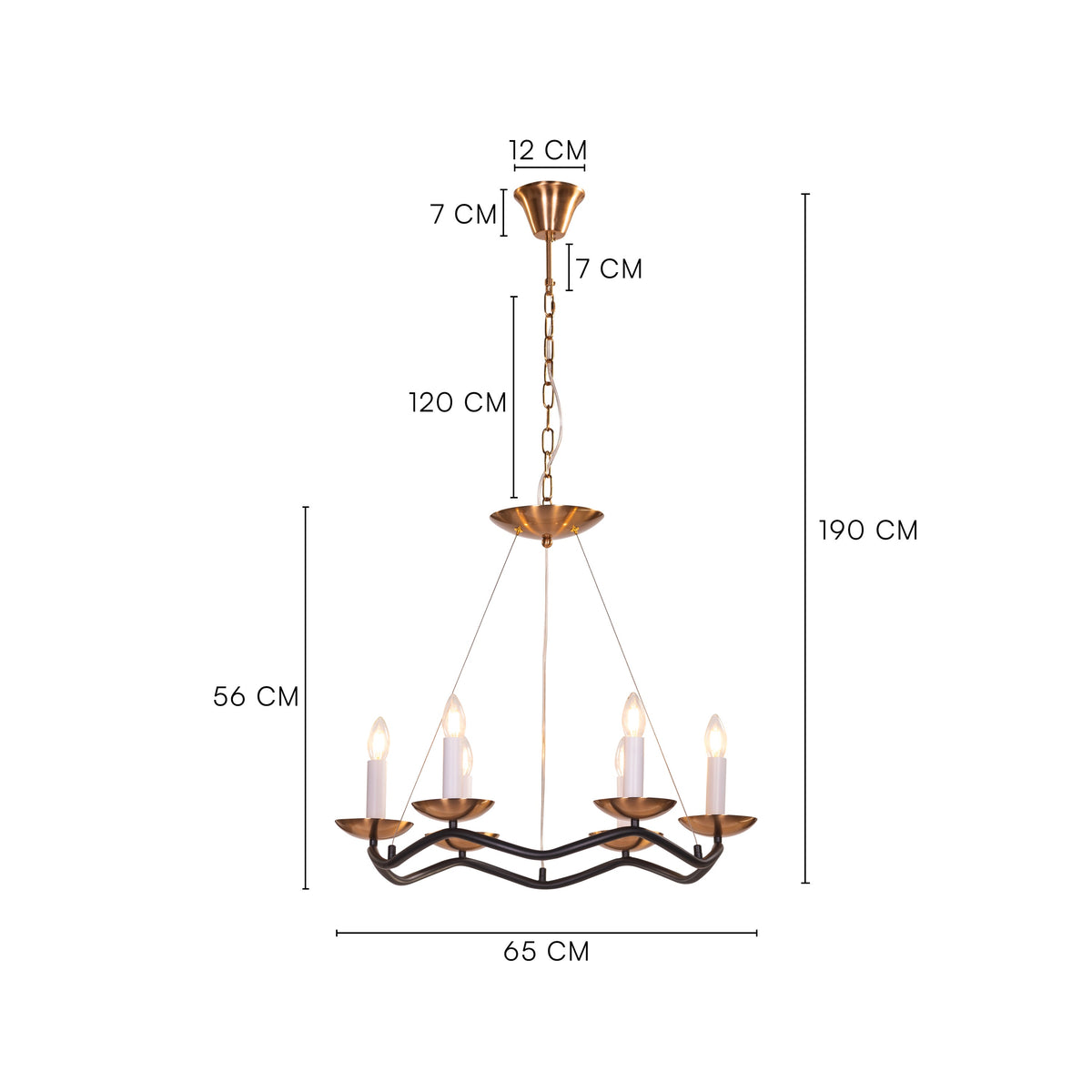Win Without Trying (Medium, Black, Gold) Chandelier