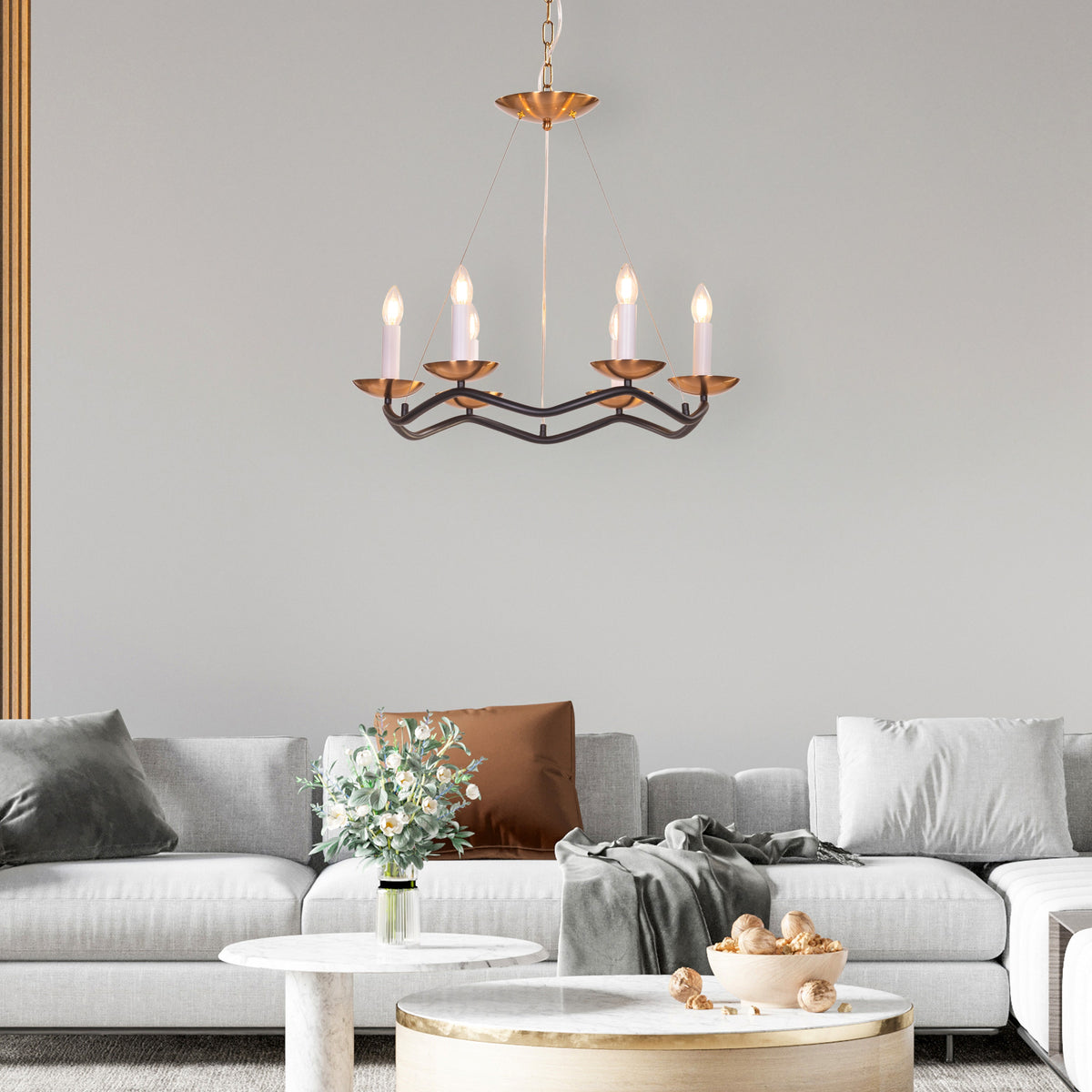Win Without Trying (Medium, Black, Gold) Chandelier