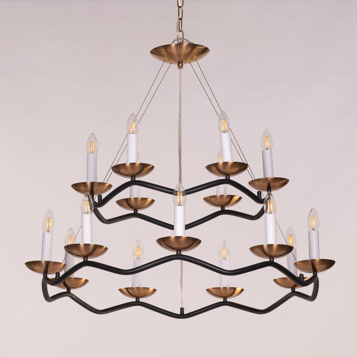 Win Without Trying (Large, Black, Gold) Chandelier