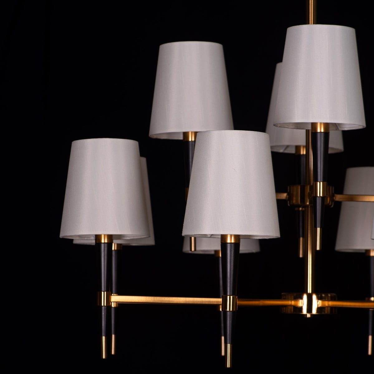 See The Unseen (Black, Gold) Fabric Chandelier