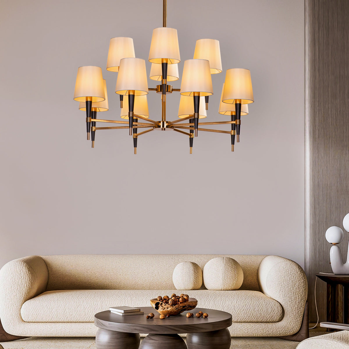 See The Unseen (Black, Gold) Fabric Chandelier