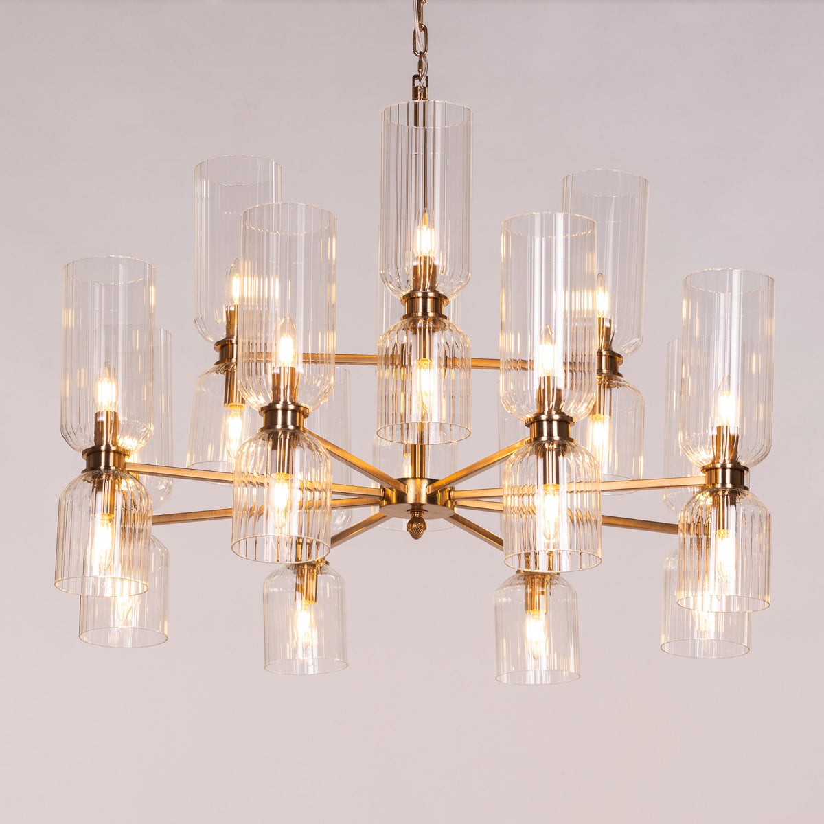 One Last Dance (Gold) Textured Glass Chandelier