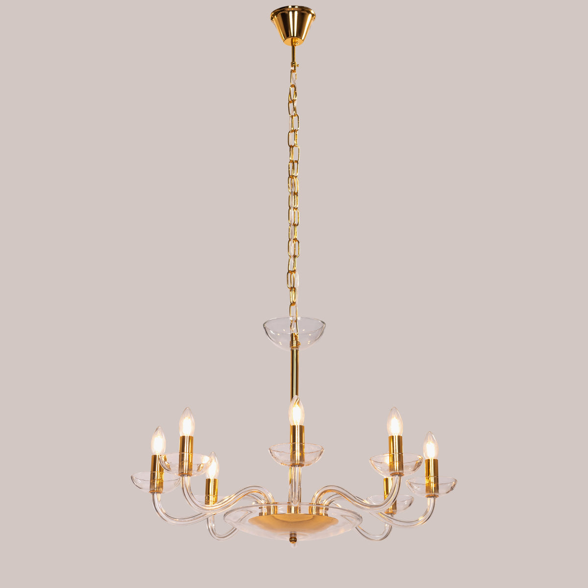 Be The Story (Medium, Gold) Clear Glass Chandelier