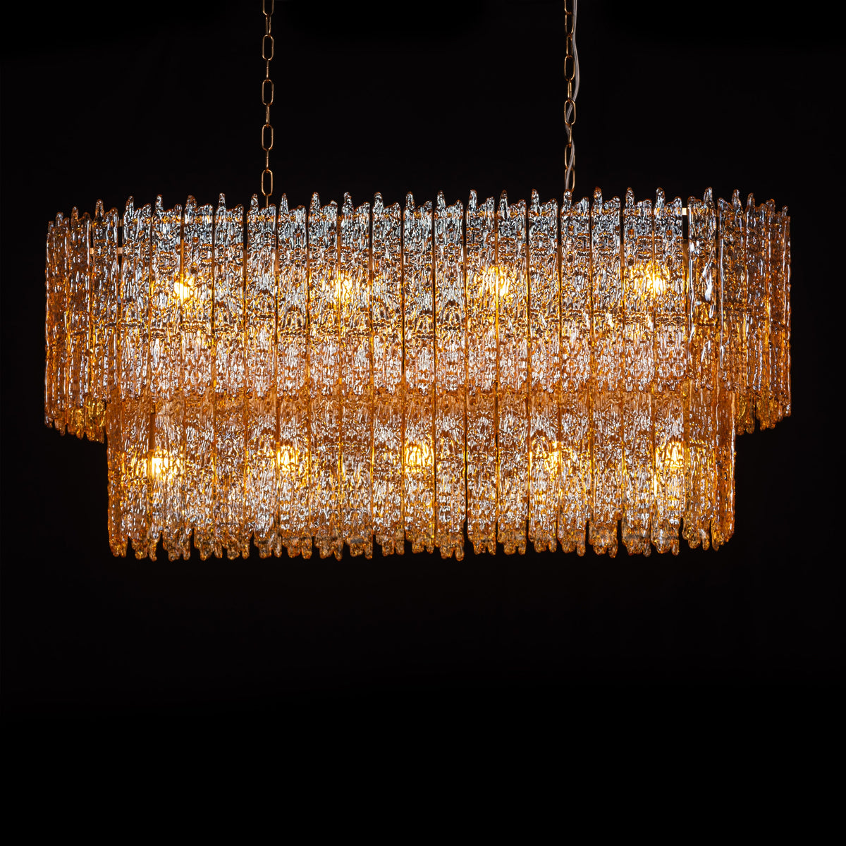Sweeping Changes (Gold, Oval, Molten Wax-Styled) Crystal Chandelier