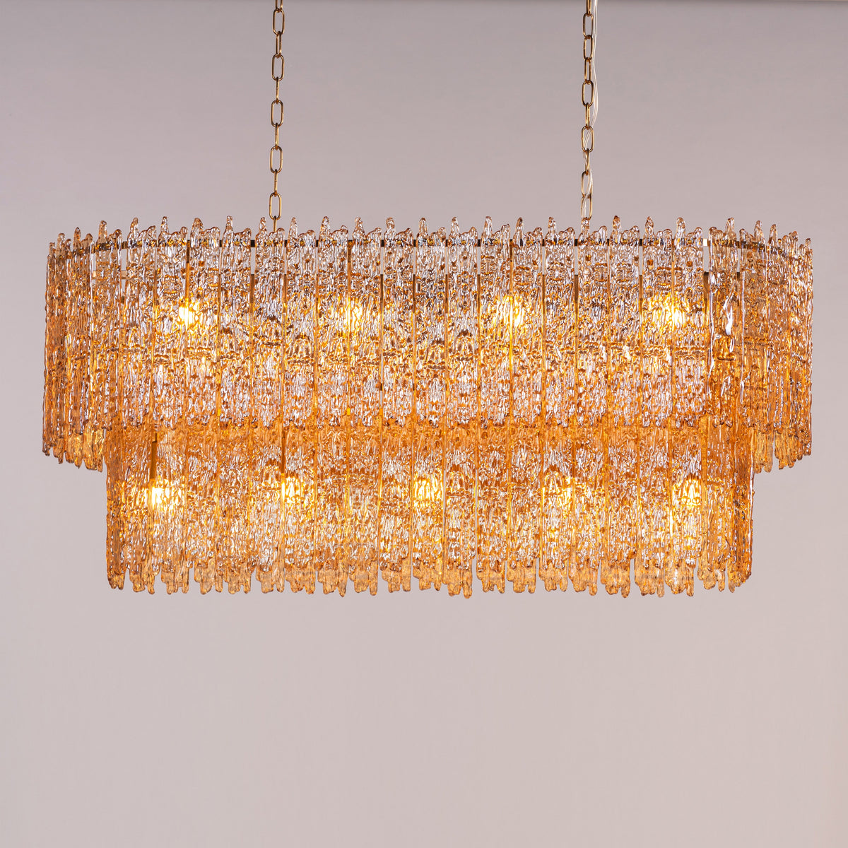 Sweeping Changes (Gold, Oval, Molten Wax-Styled) Crystal Chandelier