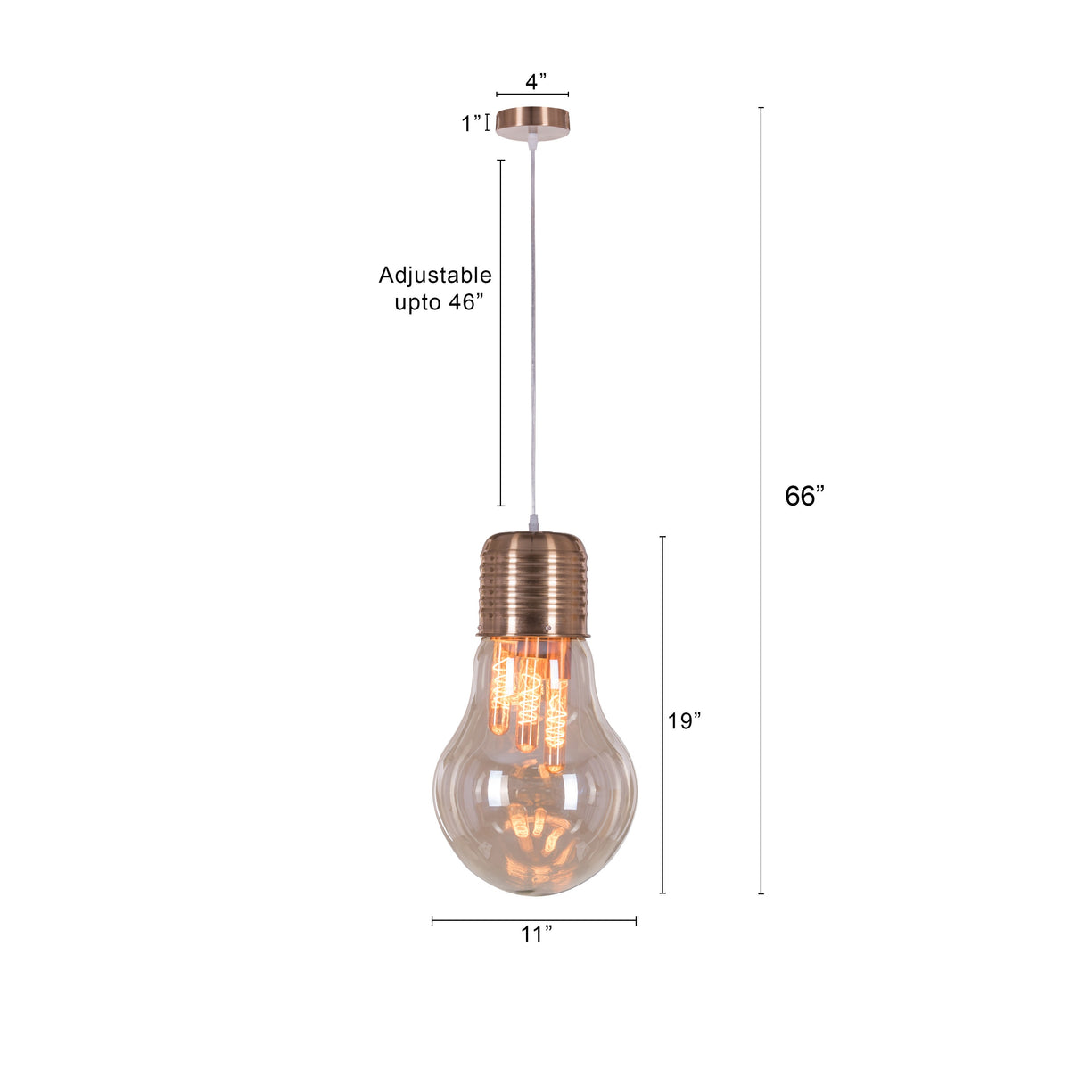 Elfin Magic (Amber) Glass Pendant Light