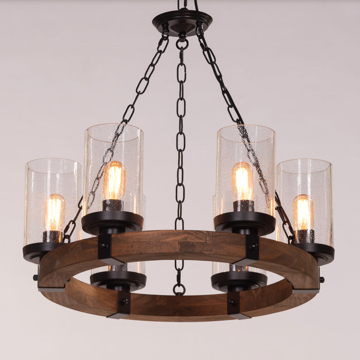 Rules Of The Game (Black) Clear Glass Chandelier