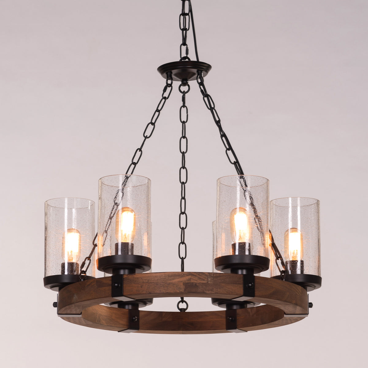 Rules Of The Game (Black) Clear Glass Chandelier
