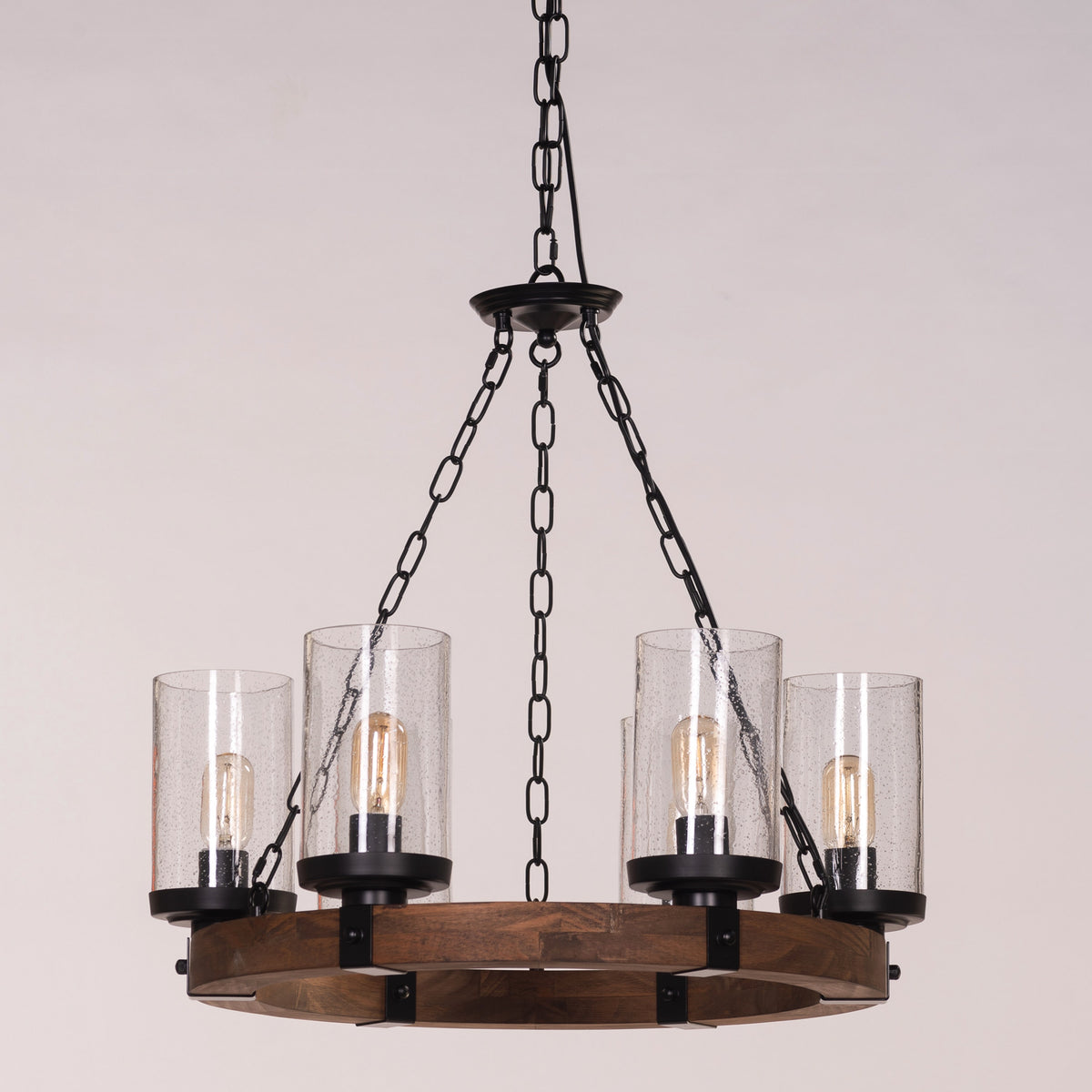 Rules Of The Game (Black) Clear Glass Chandelier