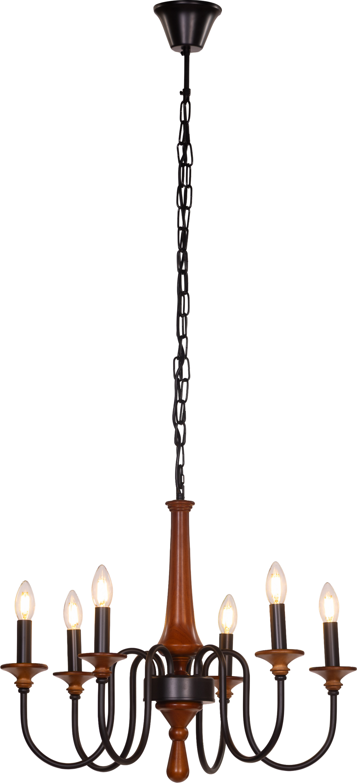King's Way (Medium, Black &  Brown) Wooden Chandelier