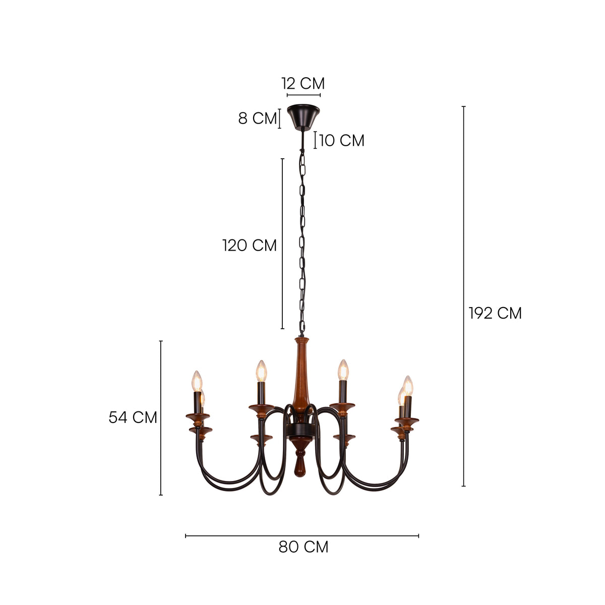 King's Way (Large, Brown) Wooden Chandelier