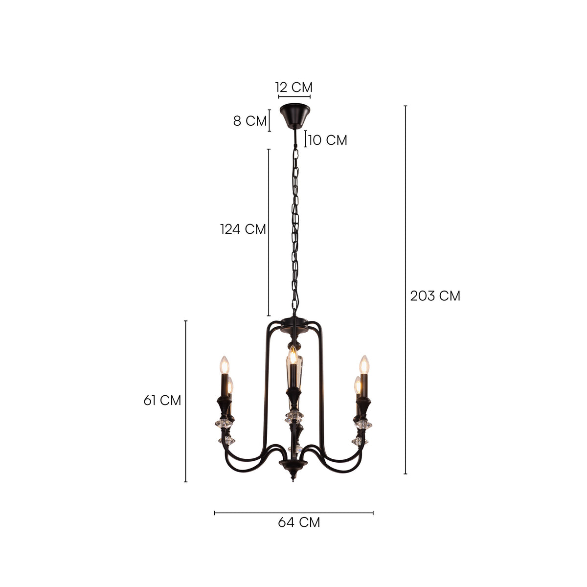 Prone To Cling (Black) Crystal Chandelier
