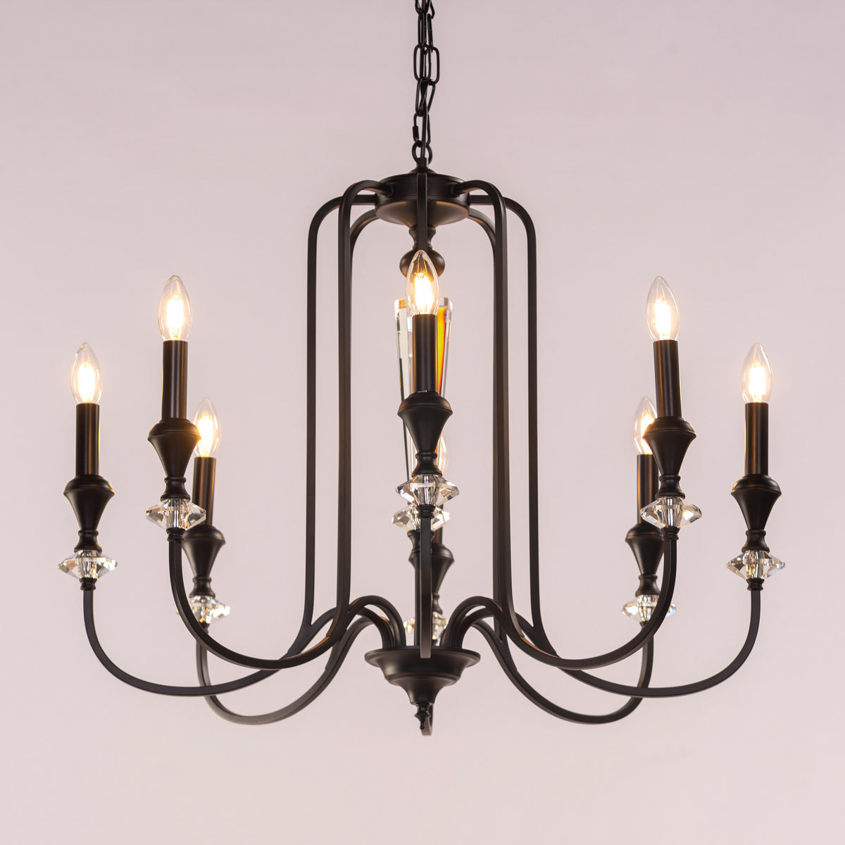 Prone To Cling Petite (Large, Black) Crystal Chandelier