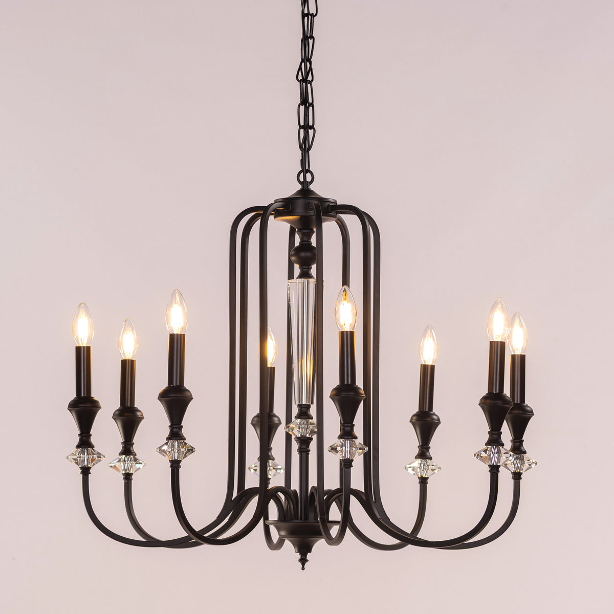 Prone To Cling Petite (Large, Black) Crystal Chandelier