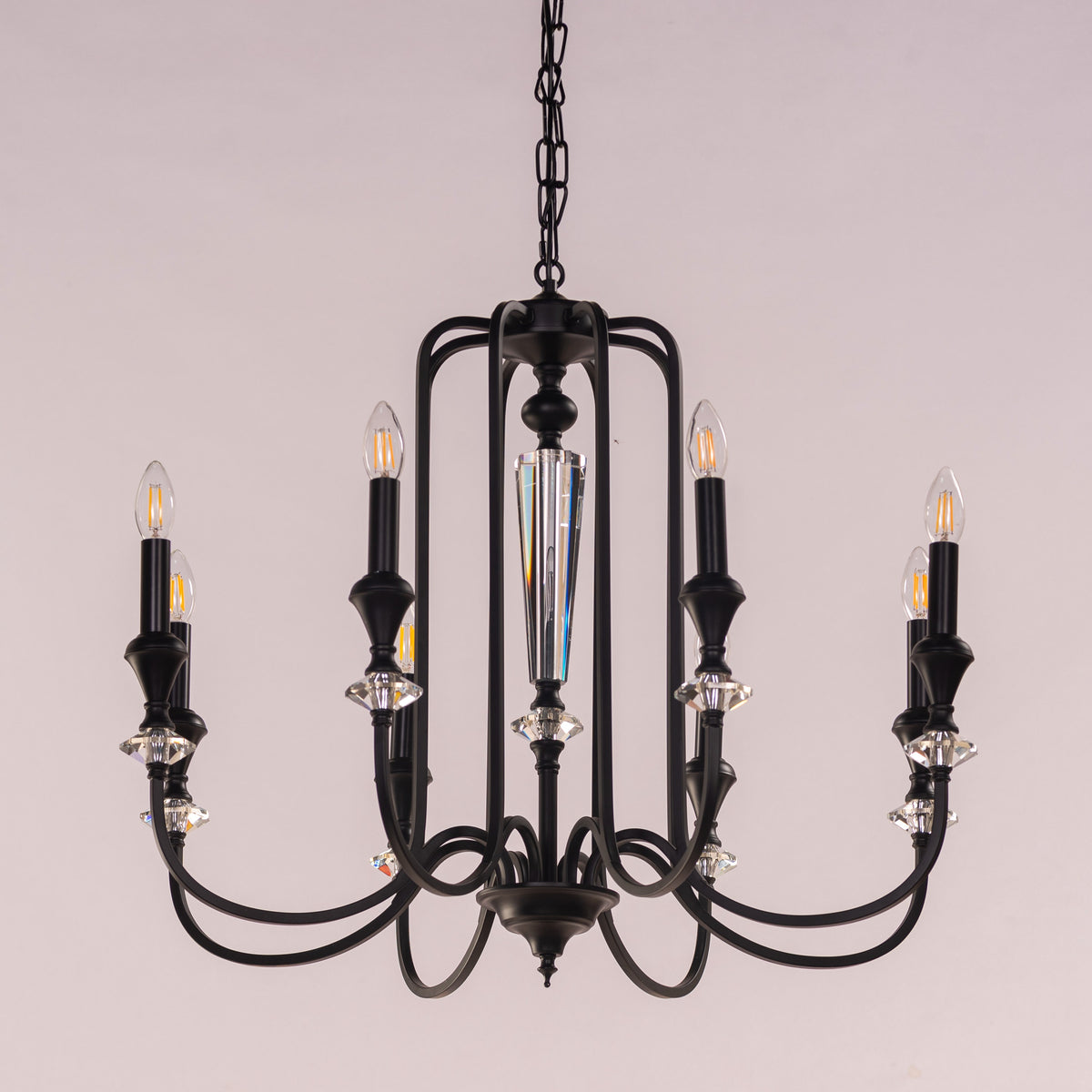 Prone To Cling Petite (Large, Black) Crystal Chandelier