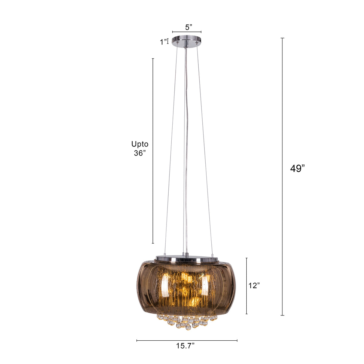 Enchanted (40 cm, Gold, Waterdrop Mirror Finish) Crystal Chandelier