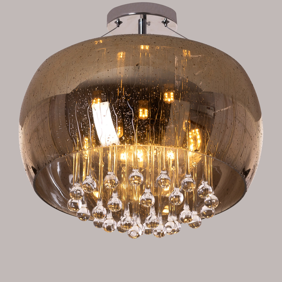 Enchanted (40 cm, Gold, Waterdrop Mirror Finish) Crystal Chandelier